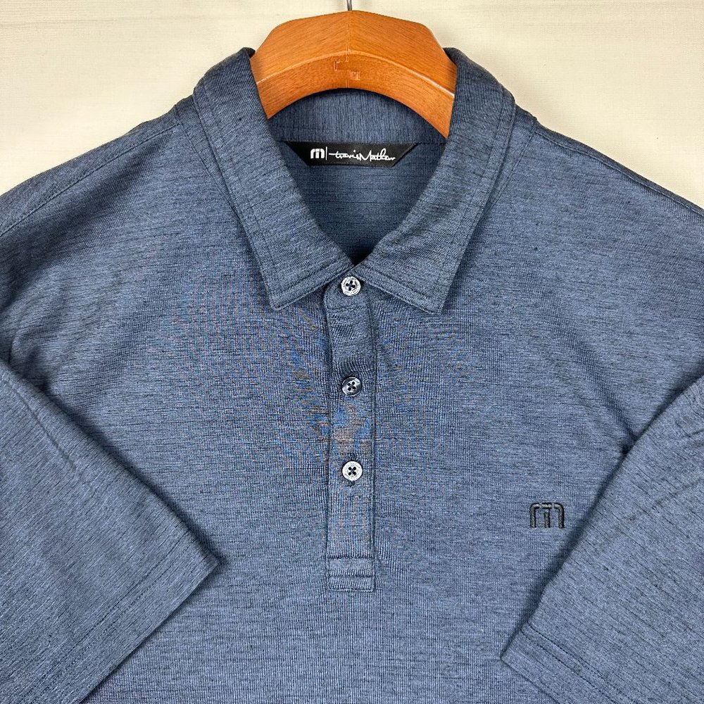 Travis Matthew Polo Golf Shirt Men's Size XXL 2XL Gray Casual Button Up Polo